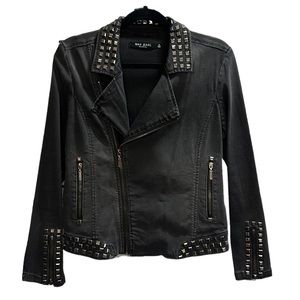 Max Jeans Black Studded Moto Jacket